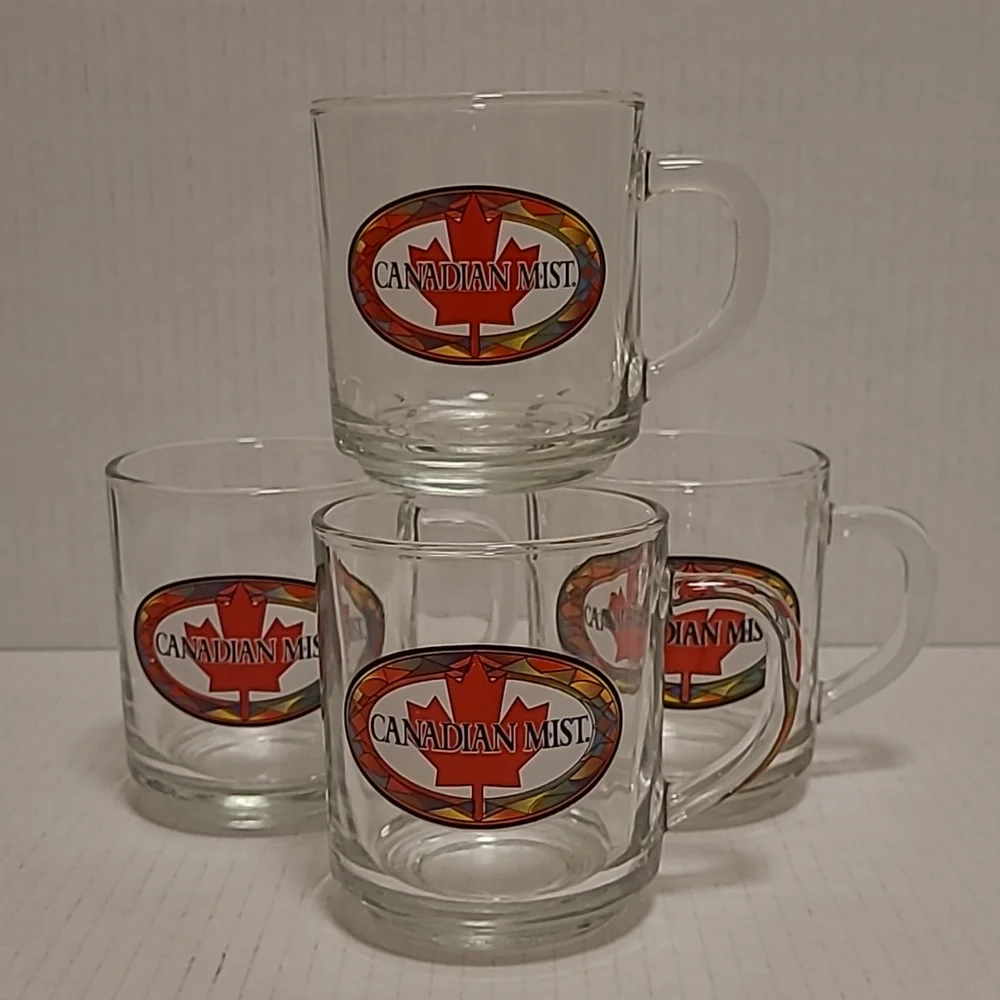 Set of 4 Vintage Canadian Mist Whiskey Mugs